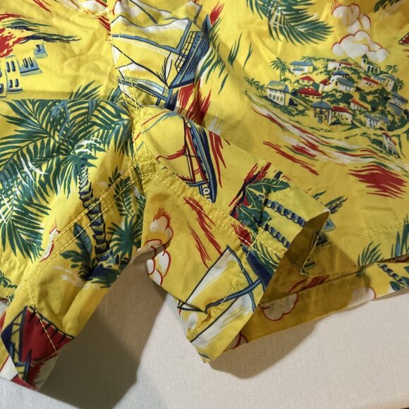 Vintage Polo 90s Hawaiian Yellow Ralph Lauren Drawstring Swim Shorts Trunks 2XL - Picture 5 of 11